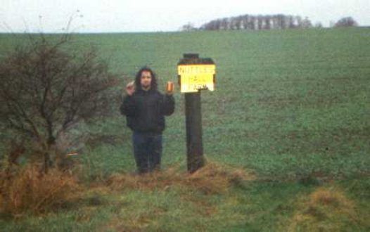 Ray at the entrance to Nuttle's Hall Farm